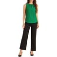 thumbnail image 2 of INSPIRE CHIC Summer Tank Tops for Women's Pleated Crew Neck Sleeveless Casual Tops S Green, 2 of 6