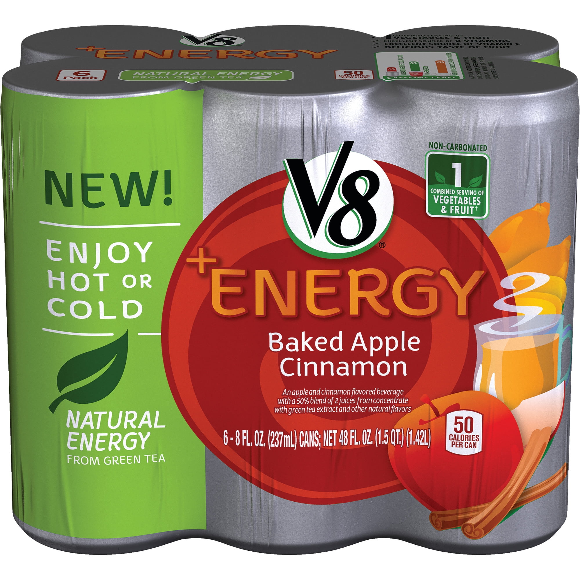 V8 +Energy Baked Apple Cinnamon, 8 oz., 6 pack