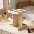 thumbnail image 2 of Rotating Wood Desktop Cosmetics Makeup Organiser With Multi Layer Designs Wooden Rotatable Storage Rack, 2 of 8