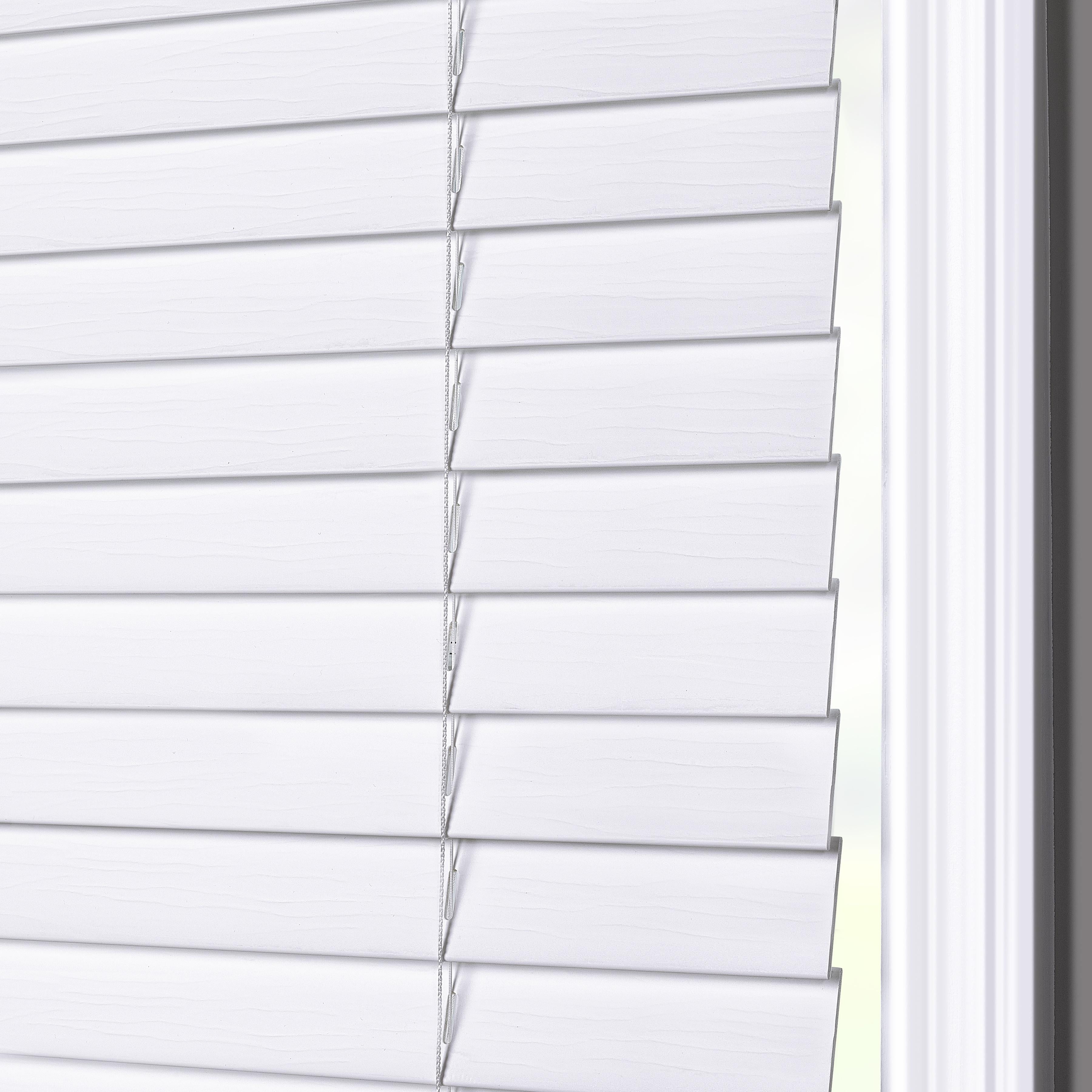 Better Homes & Gardens 2” Cordless Faux Wood Horizontal Blinds, White, 49.25" x 36"