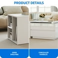 thumbnail image 4 of DEXTRUS Extendable Coffee Table with Drawers & LED Lights, High Gloss Center Table, White, 4 of 8