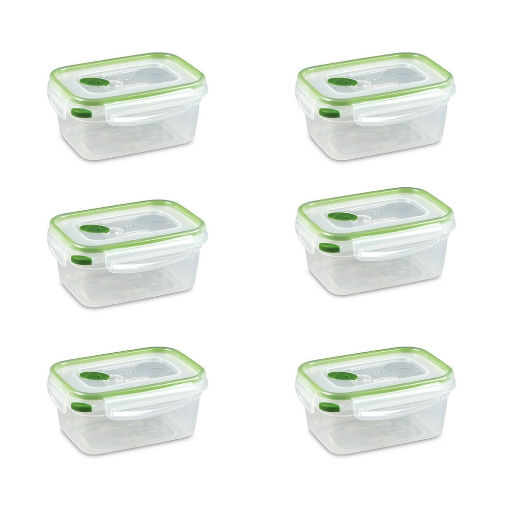 Sterilite 4.5 Cup Rectangle UltraSeal Food Storage Container, Green (6