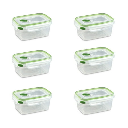 Sterilite 4.5 Cup Rectangle Ultra-Seal Food Storage Container, Green (6