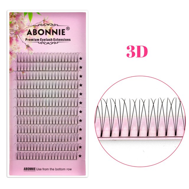 ABONNIE Premade Volume Fans Tallo corto 3d/4d/5d/6d Extensión de pestañas rusas Extensión de pestañas de visón Bandeja de pestañas de todos los tamaños Tan Jianjun unisex