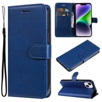 for iPhone 15 Wallet Case, with Credit Card Holder and Wrist Strap, RFID Blocking PU Leather Flip Magnetic Cell Phone Cover Case for iPhone 15 6.1 inch, Blue