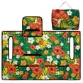 thumbnail image 4 of COEQINE Golf Cart Seat Towel Blanket Cover with Handle for Folded Carrying and Storage, Quilted Padding, 4 Storage Pockets, Compatible with Most 2 Seat Cart, Tropical Hibiscus Leaf Red, 4 of 8