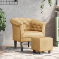 thumbnail image 1 of vidaXL Tub Chair with Footstool Gold Faux Leather, 1 of 5