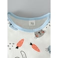 thumbnail image 4 of Genuiskids Newborn Baby Girls Boys Easter Outfit Rabbit Carrot Print Romper Bunny Striped Patchwork Long Sleeve Jumpsuit with Bunny Hat, 4 of 7