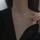 thumbnail image 1 of Gargantilla brillante de plata de ley S925 entera, cadena de clavícula, collar geométrico corto para mujer, sentido del diseño de nicho de moda, 1 pieza-plata, 1 of 5