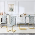 thumbnail image 4 of NEW Set Of 2,Retro Alligator Skin Upholstered Dining Chairs,With Crystal Buckle Design And Faux Leather Design,A Touch Of Elegance And Mystery To The Dining Area,Gold Plated Metal Bow Leg, 4 of 10