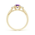 thumbnail image 2 of ANGARA Natural 0.45 Ct. Amethyst with Diamond Classic Ring in 14K Yellow Gold for Women (Ring Size: 3), 2 of 9