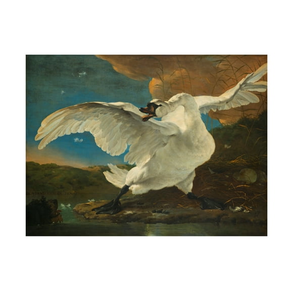 Trademark Fine Art Jan Asselijn The Threatened Swan Canvas Wall Art - 14x19
