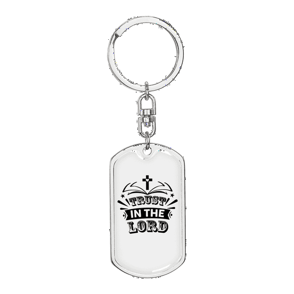 Trust Lord Stainless Steel or 18k Gold Premium Swivel Dog Tag Keychain