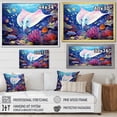 thumbnail image 4 of Designart "Manta Ray Ballet In Seascapes" Coastal Coral Under Water Floater Framed Wall Art Prints, 4 of 5