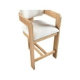 thumbnail image 4 of Meridian Furniture Sacha Cream Linen Textured Fabric Stool, 4 of 9