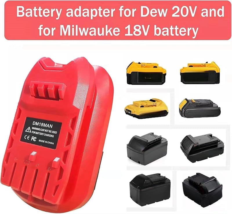 Adapter for De*Walt 20V & for Mil*wau*kee M18 18V Li-on Battery Convert to for Crafts*man 20V Power Tool