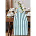 thumbnail image 2 of Aqua Striped Table Runner Modern Farmhouse Blue White Stripes Tablerunners 13 x 48 Inch, Table Decorations Tabletop Scarf for Summer Gathering Holiday Farmhouse Kitchen Dining Decor, 2 of 6