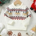 thumbnail image 5 of Odeerbi Infant Boys Girls Christmas Sweater Cute Winter Thermal Knit Crewneck Sweater Christmas Style Knitted Tops Baby Sweaters Infant Clothes White, 5 of 8
