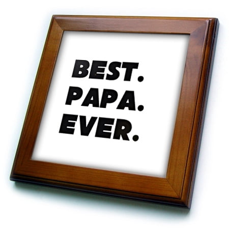 3dRose Best Papa Ever - Framed Tile, 6 by 6-inch