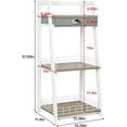 thumbnail image 6 of x-Cosrack 3-Tier Bathroom Ladder Shelf, Floor Storage Shelf with Drawer, Freestanding Open Tower Shelving Unit for Bathroom Living Room Balcony, White, 6 of 8