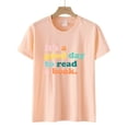 thumbnail image 2 of Anbech Women Plus Size T Shirt Funny Book Lovers Bookworm Shirts Short Sleeve Tee Top, 2 of 5