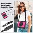 thumbnail image 7 of Case for Lenovo Tab K10 10.3 Inch/M10 FHD Plus 2020 2nd Gen with Screen Protector, 360 Degree Rotating Kickstand Hand Strap Heavy Duty Shockproof Cover with Shoulder Strap, Rose PC, 7 of 7