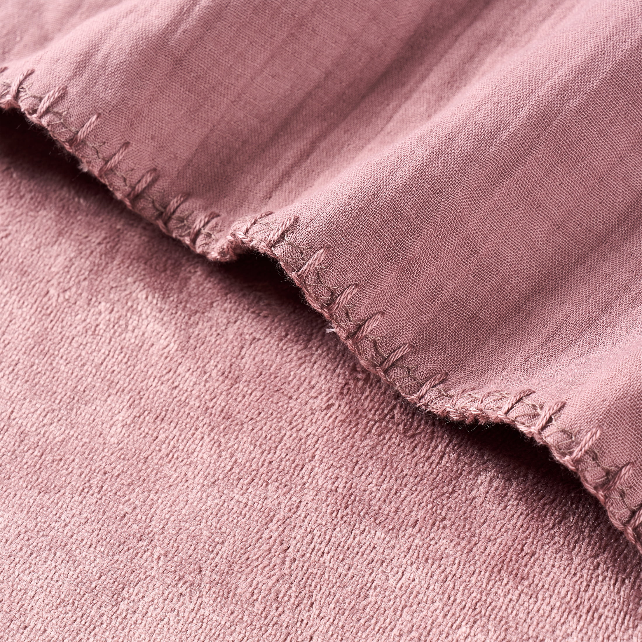 My Texas House Palmer Dusty Mauve Muslin Flannel Bed Blanket, King