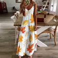 thumbnail image 3 of Autumn Harvest Maple Leaves Thanksgiving Fine Art Sleeveless Dress Summer Dress Woman 2025, 3 of 7