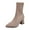 Khaki, variant on Khaki Women'S Sock Boots Knit Stretch Mid Calf Solid Color Pointed Toe Block Heel Chunky Heel Casual Footwear For Daily Office Outdoor Wear Size 36