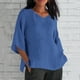thumbnail image 2 of Vestidos Casuales Para Mujer, Blusas De Mujer De Moda Moda de verano para mujer, cuello en V, manga tres cuartos, color liso, 2 of 6