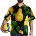 thumbnail image 4 of pear Men's Short Sleeve Poplin Shirt, Casual Printed Button Down, Summer Beach Hawaiian Shirts, Unisex, 4 of 6