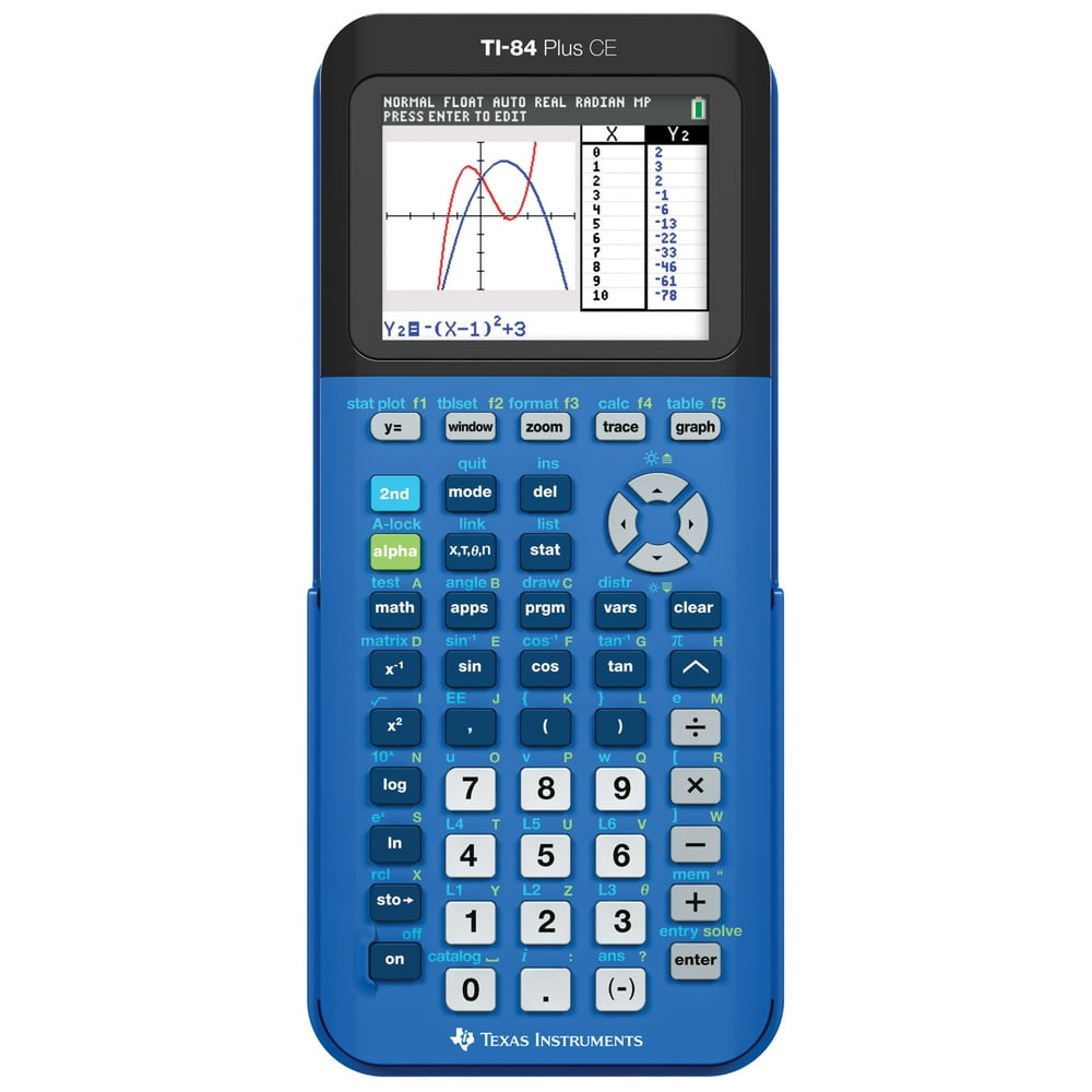 Texas Instruments TI84 Plus CE Graphing Calculator, Blue