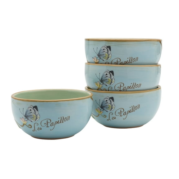 Fitz and Floyd Toulouse 19 oz Blue Earthenware Small Tableware Bowls (4 Count)