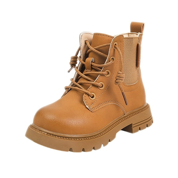 Krdevn Girls Boots for Kids Durable Short Boots with Lace Up Design for School and Play Comfortable and Footwear for Young Girls,Toddler Girl Shoes,Boys Shoes,Size:4-4.5 Years