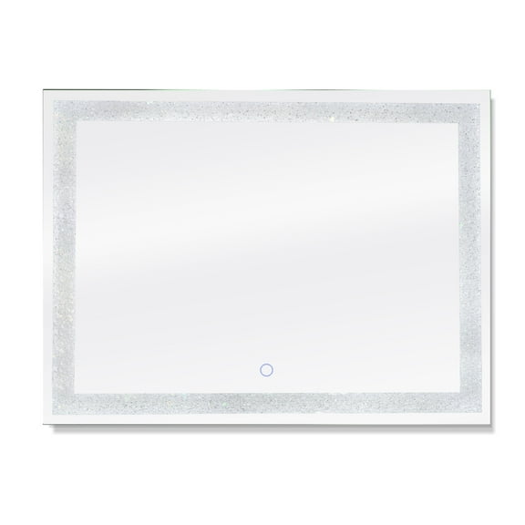 Dyconn Faucet Edison Crystal Horizontal/Vertical Wall Mounted Backlit LED Bathroom Vanity Mirror with Touch ON/OFF/Dimmer & Anti-Fog Function (48"W X 36"H)
