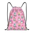 thumbnail image 1 of Xecao pink Holiday Joy Pattern Sports Drawstring Backpack - String Swim Gym Bag with Wet Proof Pocket for Women&Men-Small, 1 of 6