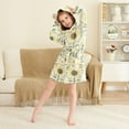 thumbnail image 3 of FORMRS Niños Bathrobe Unisex Hooded Robe Soft Plush Pajamas Sleepwear, Size 2-3T, Floral Birds Pattern, 3 of 7
