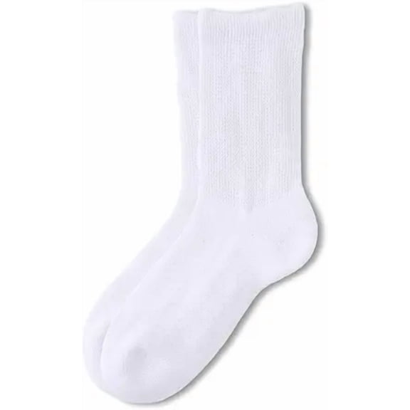 Curad Diabetic Socks for Men & Women – Non-Binding, Moisture-Wicking, Cushioned Sole for Comfort & Circulation Support – Ideal for Sensitive Feet & Neuropathy, L, White, 3PK