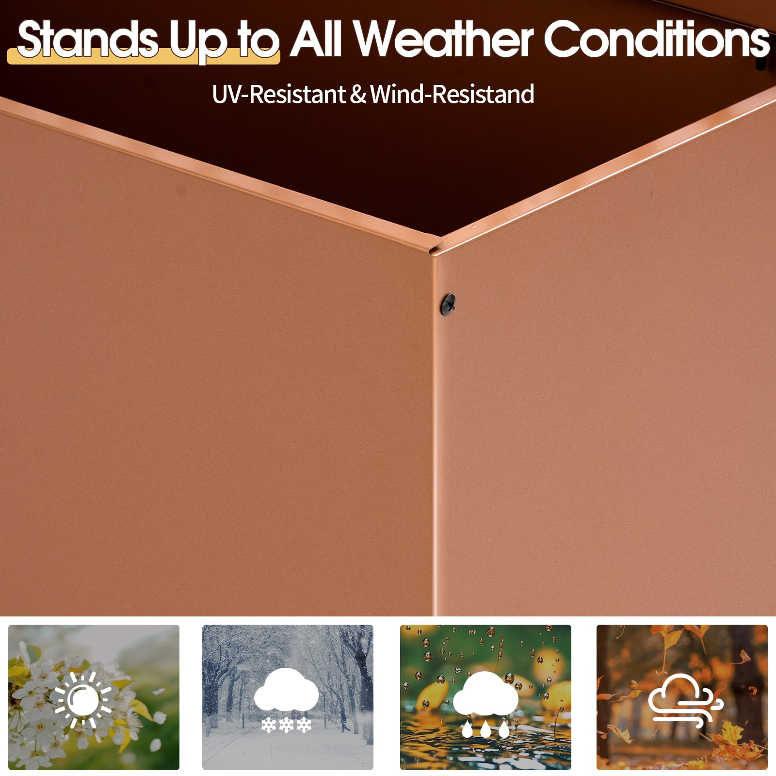 Zimtown 71'' Outside Raised Garden Bed with Drainage Holes, Free-Standing,for Vine Climbing Plants and Flowers, Brown