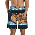 thumbnail image 2 of Uemuo Ocean Scene with Noah's Ark Pattern Men's Swim Trunks Hawaiian Beach Bathing Suit Swimsuits Beach Quick-Dry Shorts with Pockets-Medium, 2 of 9
