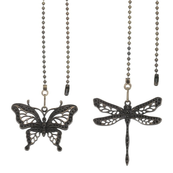 Uxcell 30cm Ceiling Fan Pull Chain Set 4 Pcs Lighting Fan Beaded Chain Extender with Connector Pendant Extension Bronze