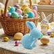 thumbnail image 5 of Adorno de conejito de Pascua | Estatua de conejito con purpurina | Decoración navideña para el jardín | Figura de conejito de espuma con lazo de seda | Decoración para el hogar en primavera y Pascua, 5 of 6