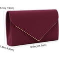 thumbnail image 3 of Faux Suede Clutch Bag Elegant Metal Binding Evening Purse for Wedding/Prom/Black-Tie Events | Faux Suede, Elegant, Metal Binding, for Wedding, for Prom, for Black-Tie Events, 3 of 6