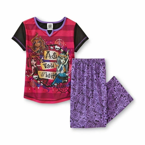 Monster High 2 PC Short Sleeve Pajama Set Girl Size 7/8