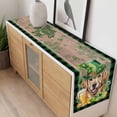 thumbnail image 4 of St Patricks Day Table Runner - 72 Inch Long, Kitchen Dining Table Runner Dresser Scarves, Watercolor Dogs Green Shamrock Wood Grain Farmhouse Decor for Coffee Tables Wedding Party Banquet, 4 of 8