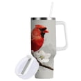 thumbnail image 3 of 40 oz Insulated Stainless Steel Tumbler Double Wall Stainless Steel Tumbler with 2-Way Drinking Beautiful Red Bird, 3 of 9
