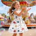 thumbnail image 6 of KPOPLK Girl's 4th of July American Flag Clothes Dress Sleeveless Patriotic Outfit Clothes Sundress Summer Dresses 1-10 Years(2-3 Years,White), 6 of 6