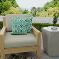 thumbnail image 2 of Jordan Manufacturing 16" x 16" Vesey Sea Mist Blue and Green Quatrefoil Square Outdoor Throw Pillow (2 Pack), 2 of 11