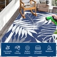 thumbnail image 2 of Modern Outdoor Rug, Waterproof Outdoor Area Rugs, Reversible Plastic Straw Carpet for Deck, Porch Picnic, Balcony, Beach, Blue, 9*18 ft, 2 of 7
