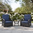 thumbnail image 2 of Maybelle Ensemble de 3 Pcs de Chaises de Patio Pivotantes en Rotin avec Petite Table, 2 of 9